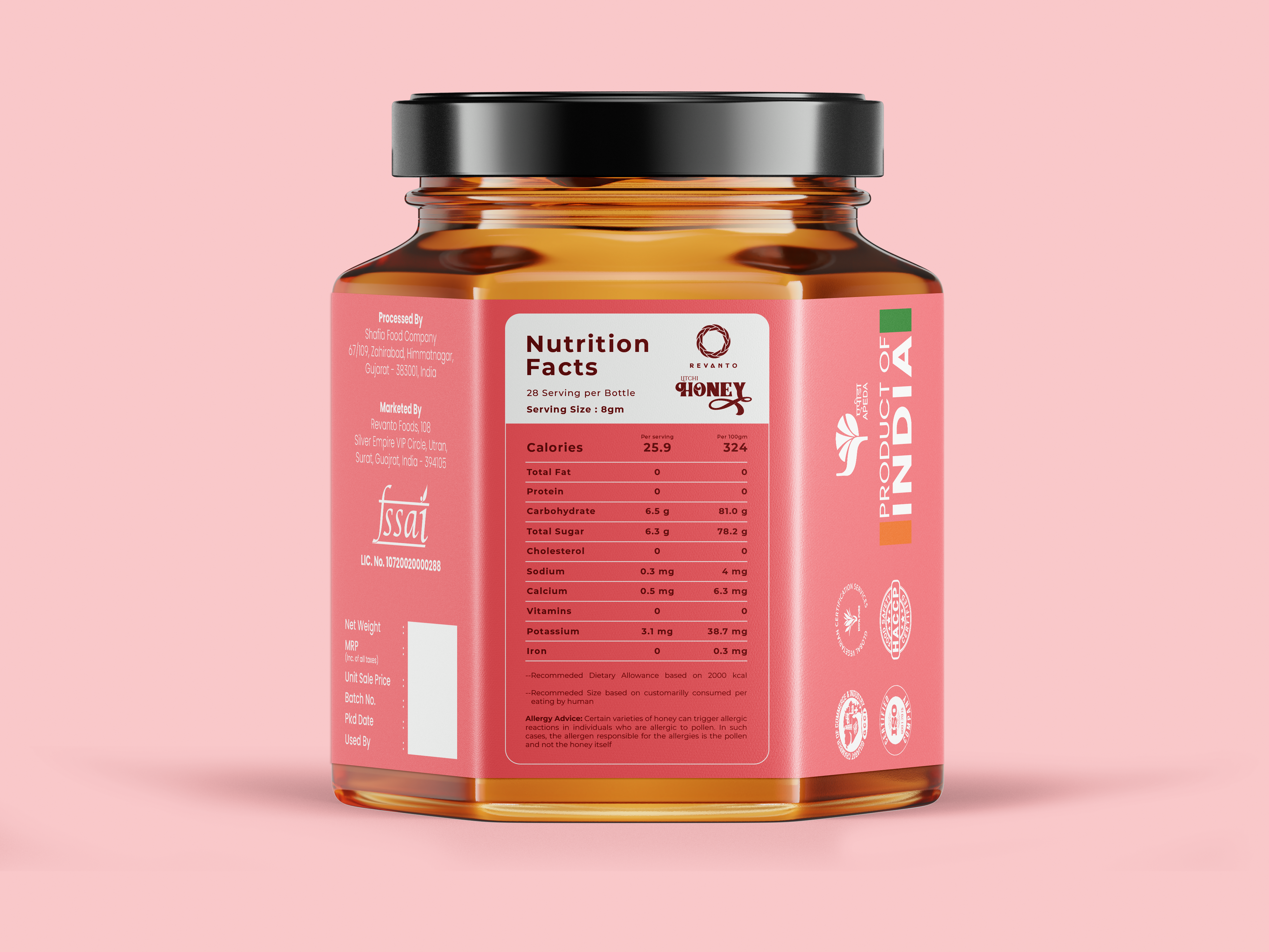 Organic Litchi Honey label